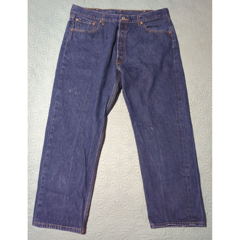 Levi's 501 Medium Wash Straight Leg Button Fly Denim Blue Jeans Men's 40 x 30